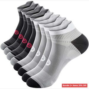 Ankle Compression Socks for Running & Exercise, 4 Pairs, 15-20 mmHg Support